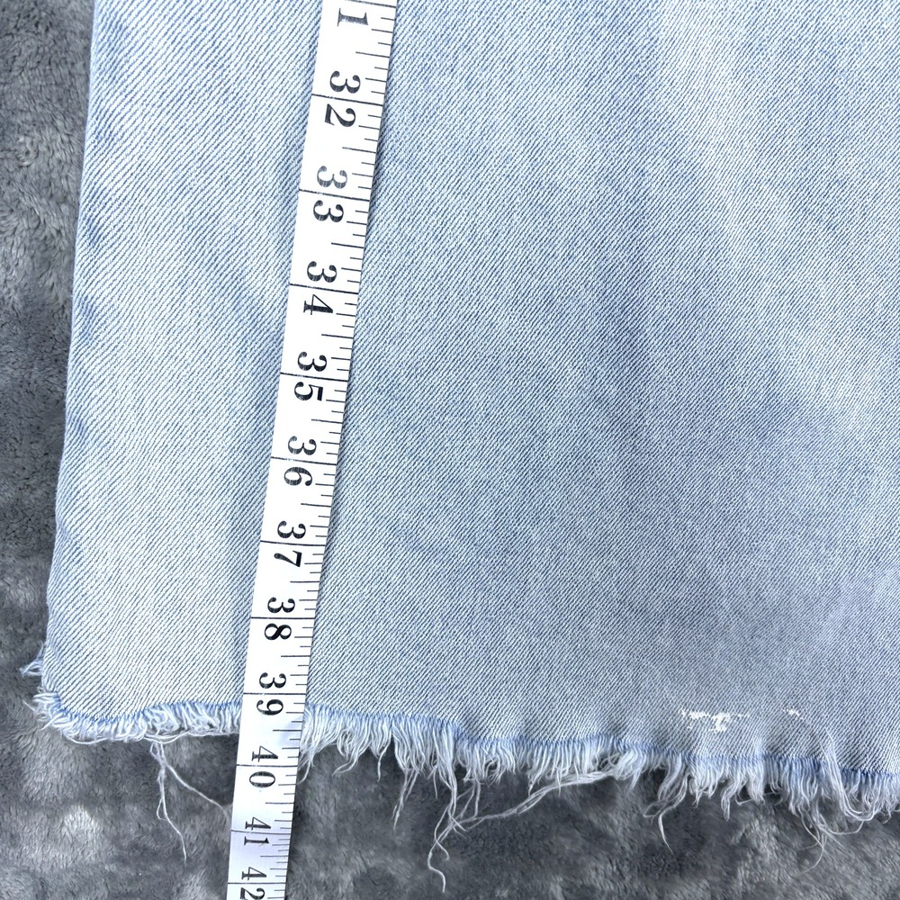 SO Womens Wide Leg Cropped Denim Jeans Raw Hem Light Wash‎ Size 13 31W - Picture 13 of 16